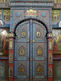 Царские врата иконостаса зимнего храма, роспись по дереву, керамика