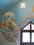 Настенные росписи в водосвятной часовне, выполнены игуменией монастыря Елизаветой, Силоамская купель